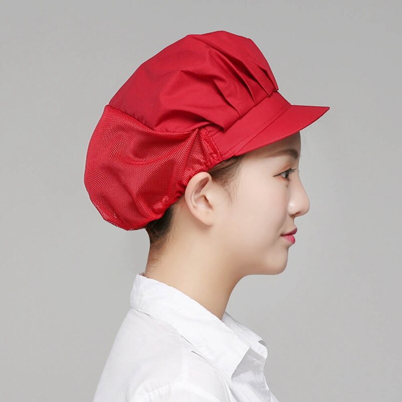 Chapeau de cuisine élastique pour hommes et femmes, chapeau de Chef, accessoires de restaurant, casquette de cuisine anti-poussière, casquette de cuisine d'hôtel respirante: HT4876RD