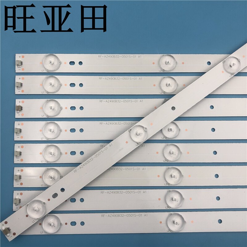 9 pieces/set led strip for sky value 49 e 360e 49 e 361w light bar ic-a-ska 49 d 344 lc490 duj-sge 1 rf-az490 b 32-0501s-01 6 led 50cm