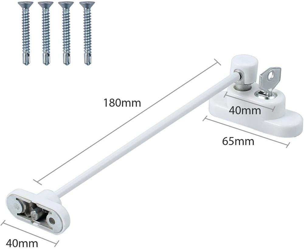 2 pces crianças janela porta cabo restritor bloqueio criança bebê segurança fio captura com chaves para aplicações públicas em casa-branco