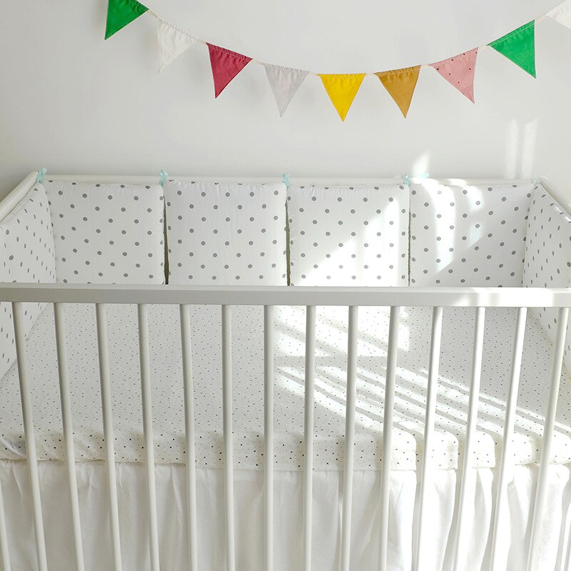 6 Stk/set Wieg Bescherming Pad Vierkante Bed Omliggende Wieg Decoratie Gedrukt Kussen Bed Omtrek Bumper Baby Wieg Beddengoed Set