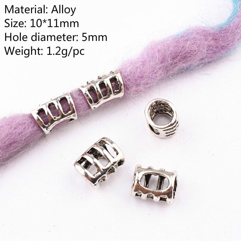 5Pcs Metal Hair Braider Rings Beads Cuffs Tubes Charms Hair Styling Tool Dreadlock Dread Hair Braids Decoration Accessories: NO.5 5pcs
