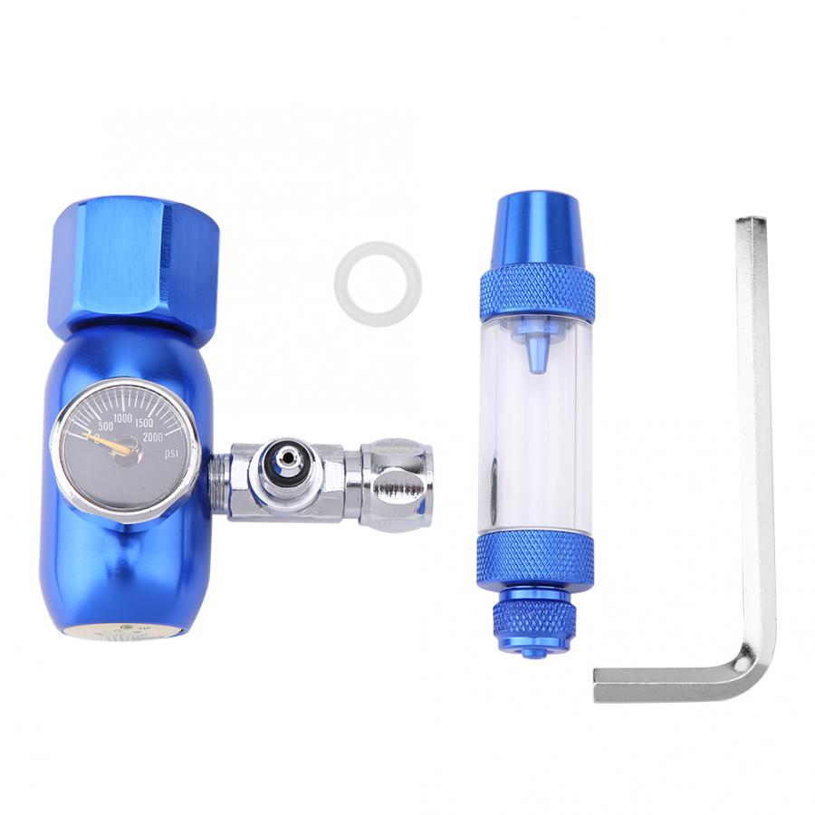 Aquarium CO2 Pressure Regulator Check Valve Gauge Bubble Counter Mini Single Table Perssure Regulators: Blue