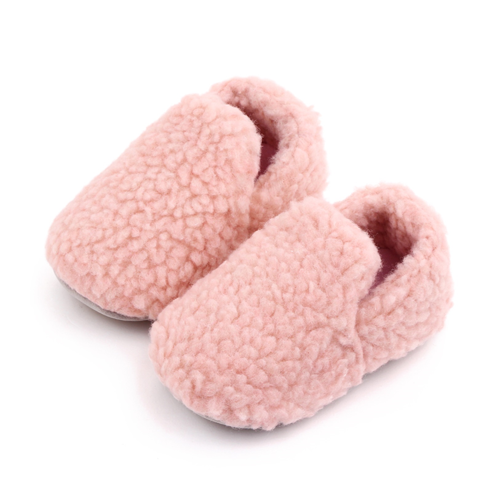 Winter Children Floor Shoes For Baby Slippers Infant Toddler Plush Warm Boys Girl Soft Anti-slip Nursey Indoor School Kids Shoes: Pink / 13-18 Months