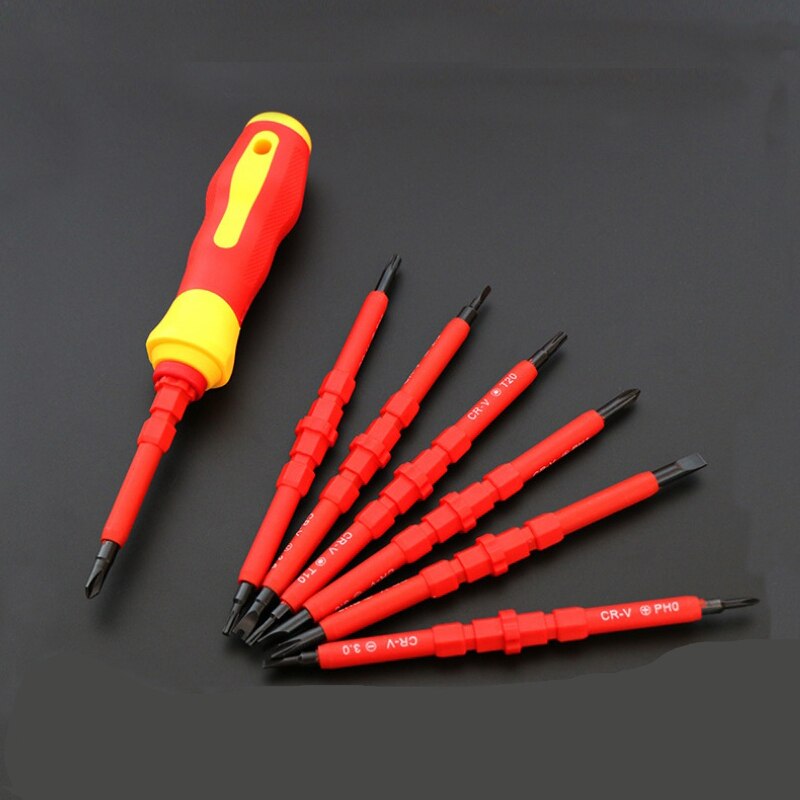 8PCS Multi-purpose Screwdriver Bit Set for Electrical Insulated Kit Household Repairing Maintenance Tools