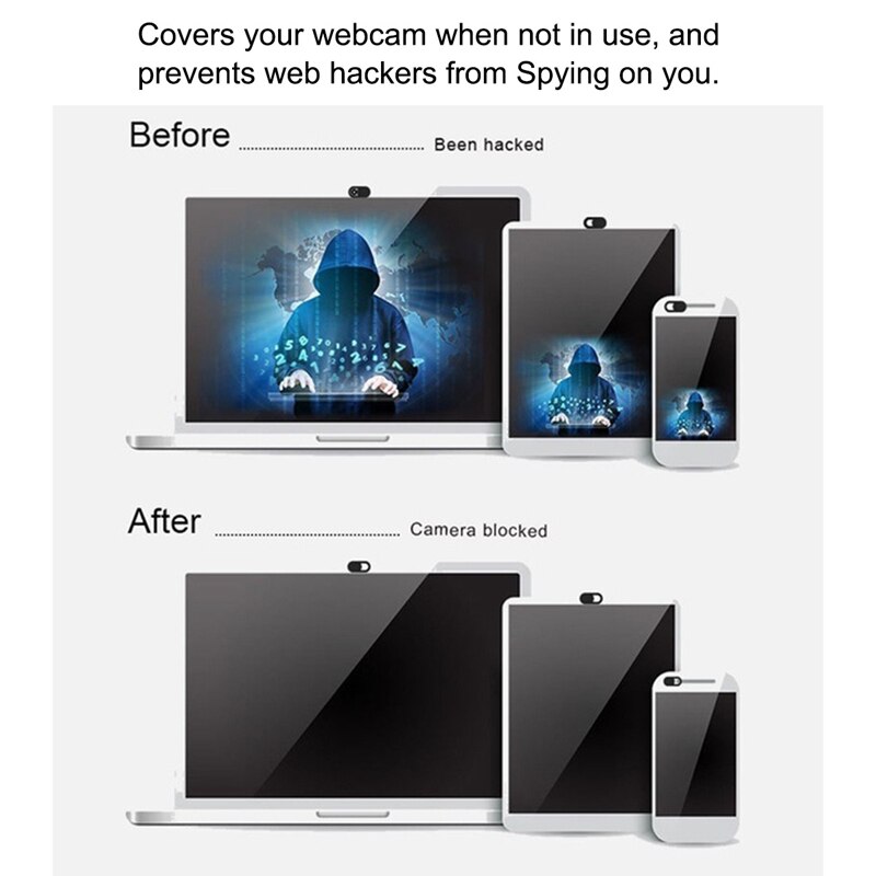 6Pcs Plastic Camera Shield Stickers Notebook PC Tablet PC Mobile Anti-Hacker Peeping Protection Privacy Cover White