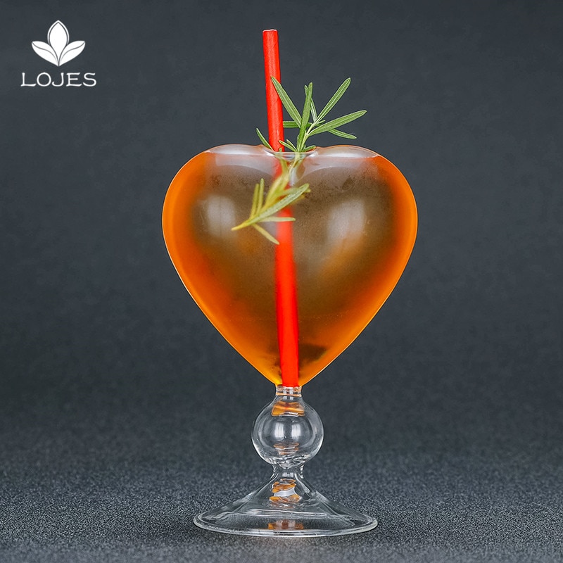 Vaso de Martini inclinado Scrub Cocktail copa de vidrio sin plomo tazas de burbuja increíble hermosa en forma de corazón