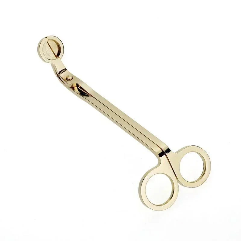 Coupe-mèche de bougie de 18cm, ciseaux en acier inoxydable, coupe-mèche à tête ronde, ciseaux à noyau de bougies, outils faits à la main: Gris clair