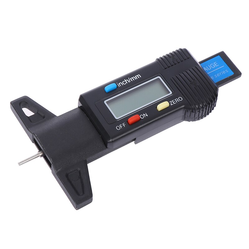 1 pcs Digital Tread Depth Gauge High Accuracy Tire Thread Tester Gauge Measurer with LCD Display Measuring Gauge: black