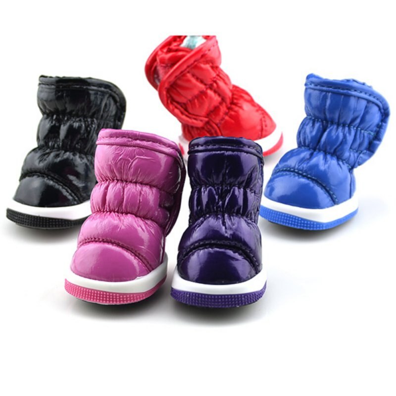 Trendy Winter Ruche Zachte PU Leer Pet Kleine Honden Booties Snowboots Schoenen Hond Schoenen Puppy Winter Schoenen