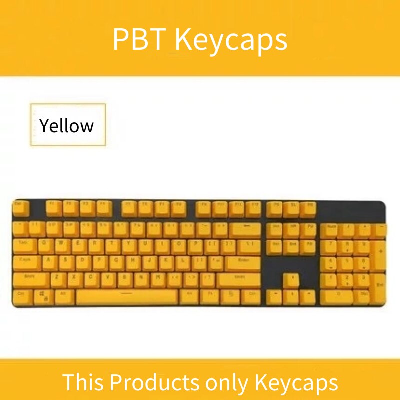 Trasmissione Della Luce PBT Keycap 87/104 Keycap Cherry MX Interruttore Personalità Keycap Per Tastiera Meccanica: Yellow