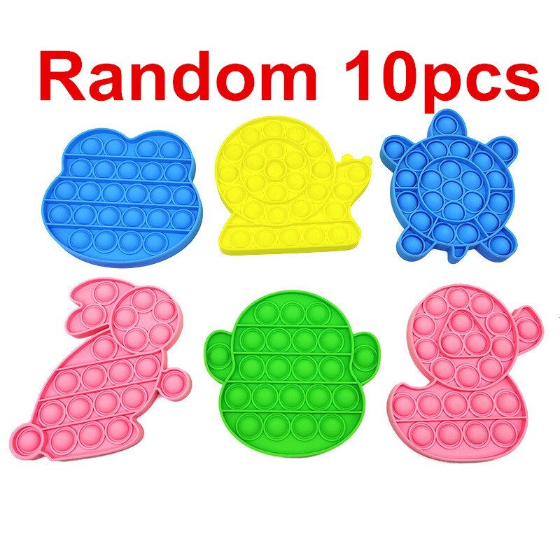 10Pcs/Lot Pop It Push Bubble Fidget Toys Adult Stress Relief Toy Antistress PopIt Soft Squishy Anti-Stress Anti Stress: 9