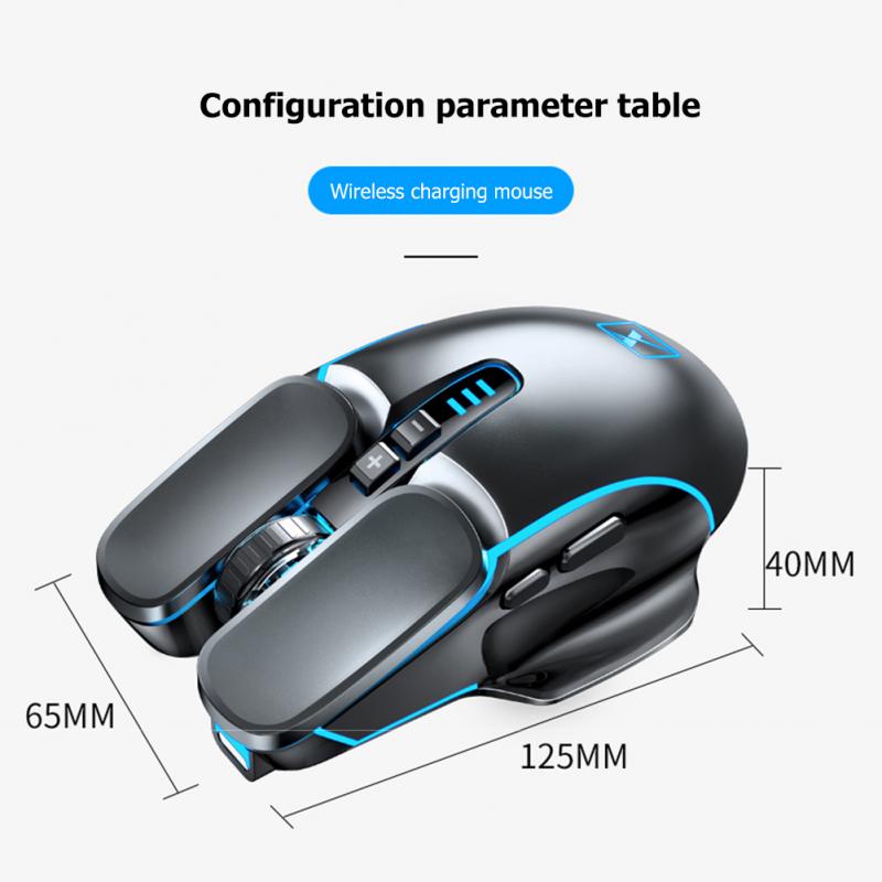 Wireless Gaming Mouse 4-color Breathing Light 2400 DPI Ergonomic 6 Keys RGB LED Mouse Rechargeable Wireless Mouse
