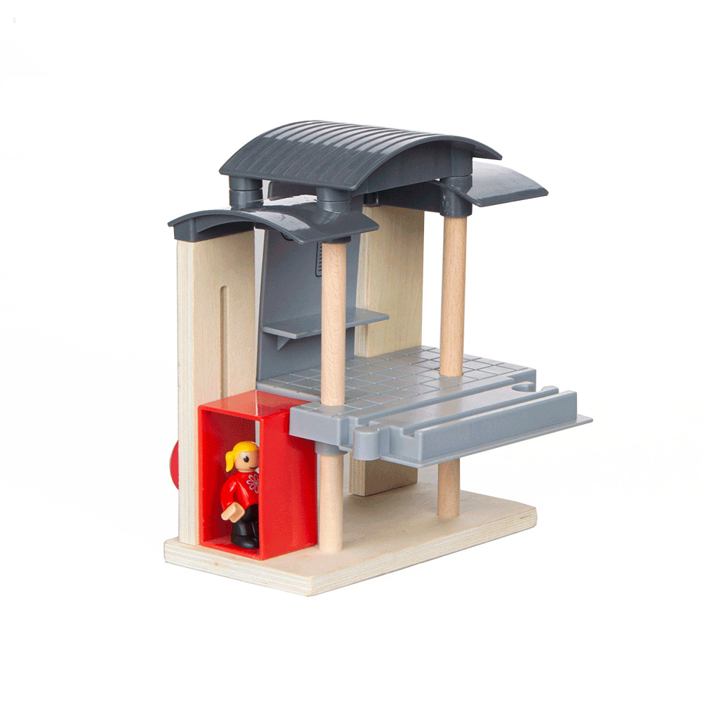 Houten Trein Trein Station Houten Spoor Speelgoed Elektrische Trein Spoor Accessoires Fit Voor Alle Hout Tracks Speelgoed Voor Kinderen