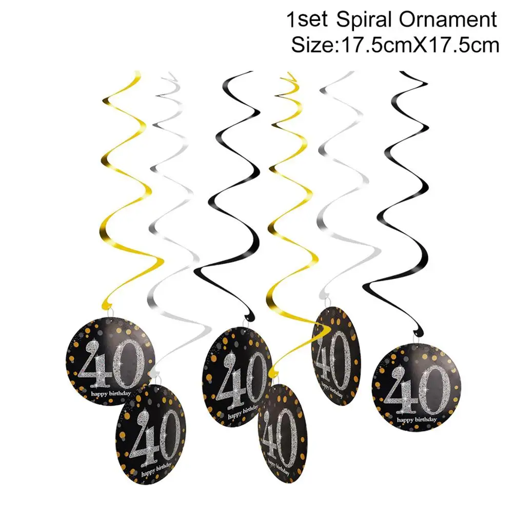 Cheer 40 Black Gold Balloon Happy Birthday 40 Years Balloons 40th Birthday Party Decoration Adults Foil Latex Baloon 40 Birthday: Fluorescence Yellow