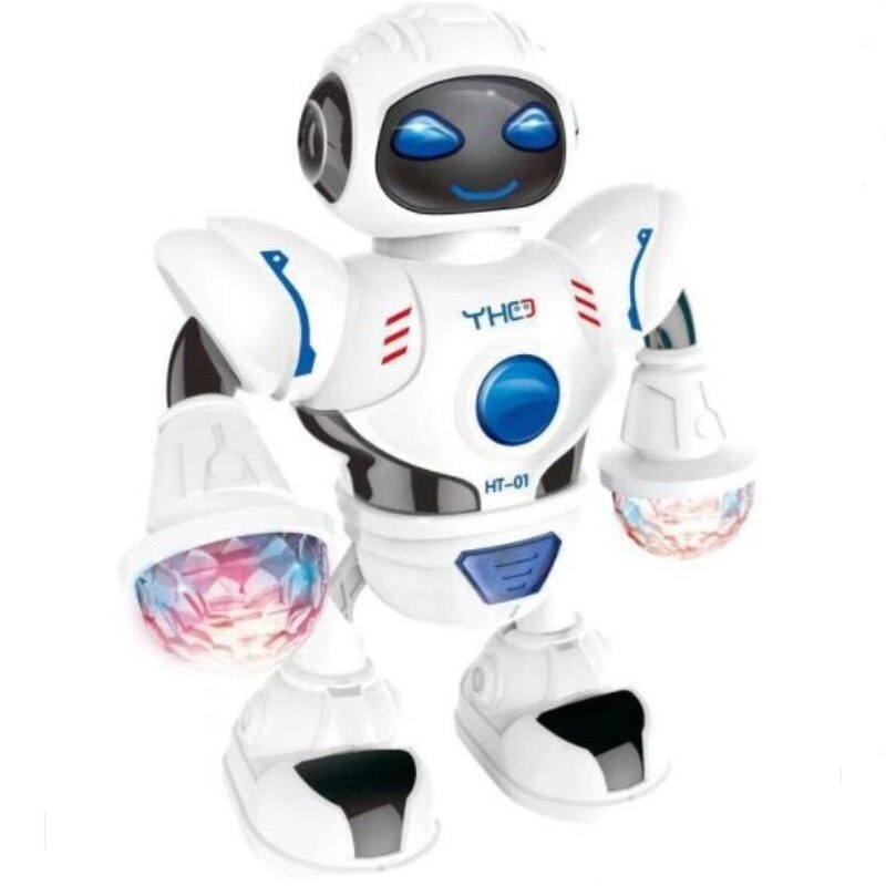 Space Robot Simulation Dancing Walking Colorful Light Kids Early Education Puzzle Game Baby Accompany 1pcs/pack: 2 robot