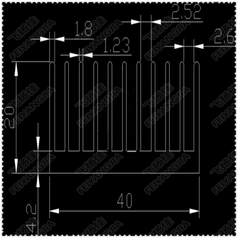 ) 2 stks 40x40x20mm Aluminium Koellichaam IC Heatsink Cooling Fin Voor CPU LED Power Actieve component