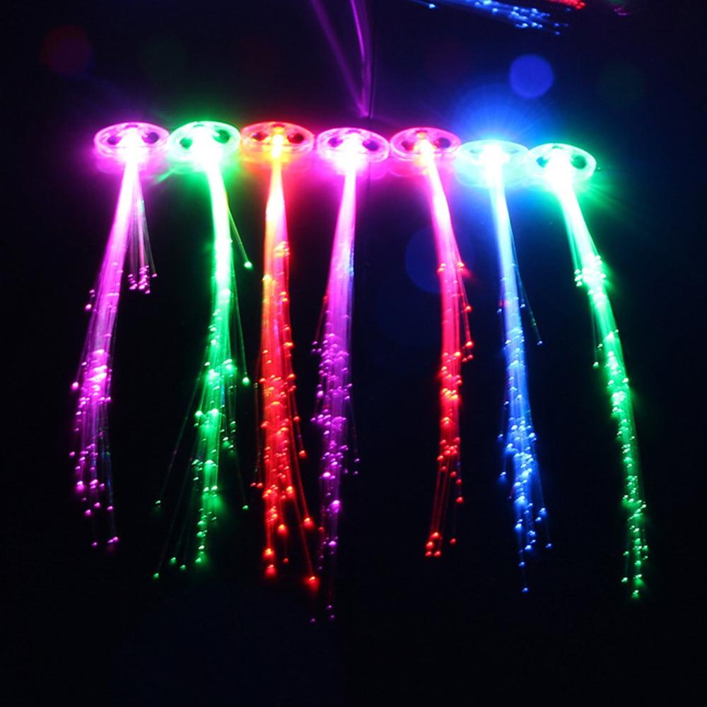 Neue Bunte Schmetterling Licht Fiber Optik Haar Zöpfe LED Perücken glühend Haarnadel Blitz-LED Haar flechten Clip Dekoration