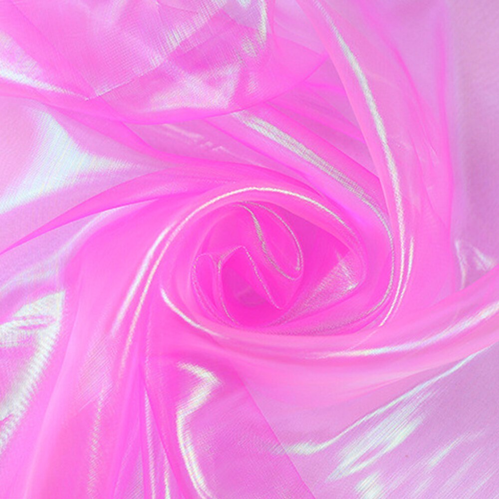 Gaze en soie colorée 1 mètre, tissu holographique Transparent pour décoration de scène et de mariage: 20