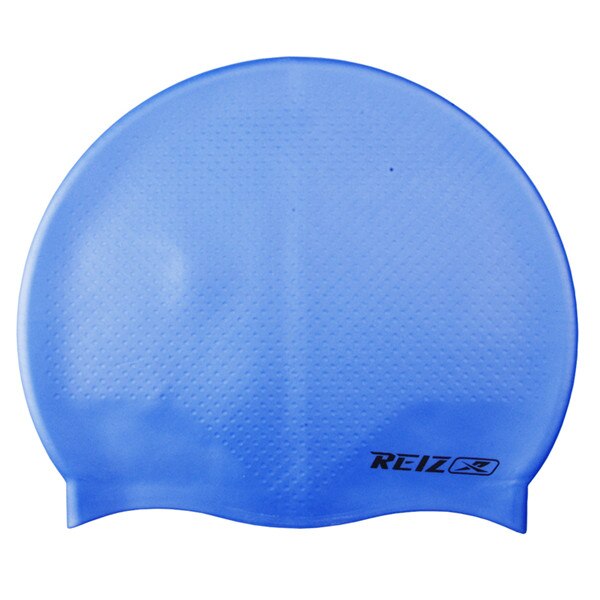 Reiz unisex volwassenen & kinderen deeltjes badmuts waterdicht/haarverzorging silicagel 4 kleuren: Blauw