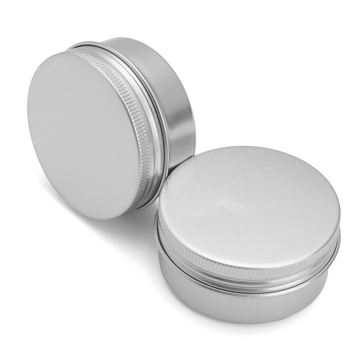 24/96pcs 50g Empty Refillable Bottles Aluminum Round Tin Cans Box Silver Cream Jar Pot Case Screw Thread Lid Lip Balm Container