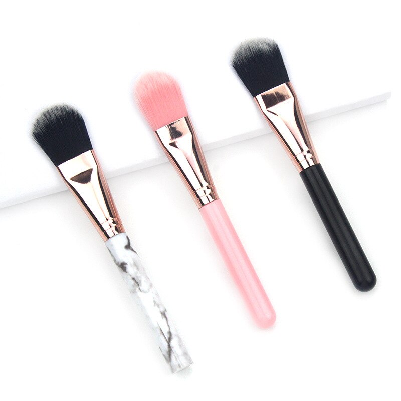 Brochas de maquillaje con tema de mármol , base correctora para la cara, fibra-lana, herramientas cosméticas de belleza, 1 Uds.