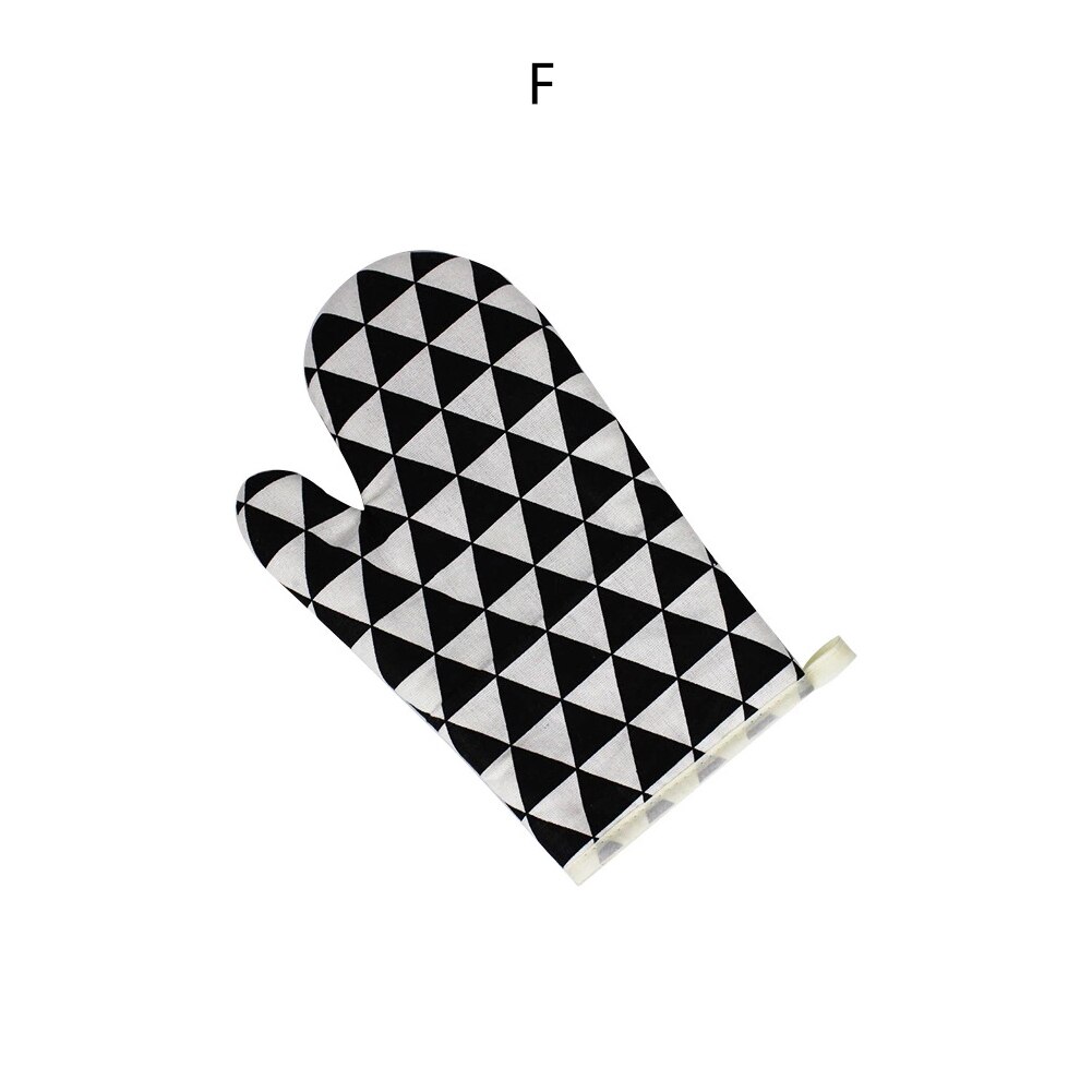 Guante de algodón para el horno guantes antideslizantes aislantes antideslizantes para cocina guante de horno microondas: F