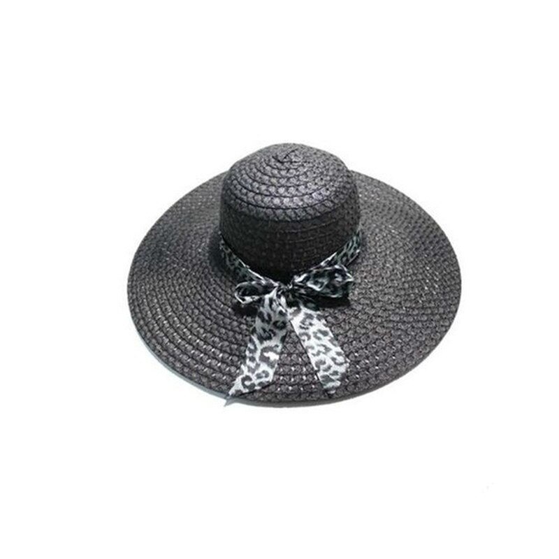 Chapeau d'été en paille à large bord pour femmes et filles, couvre-chef de plage, pliable
