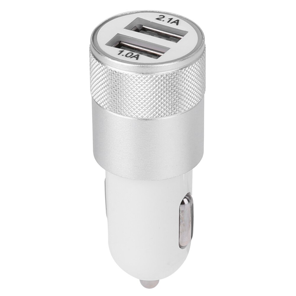 2.1A 1.0A Auto-opladers Professionele 2 Poorten Opladen Aluminium Dual Usb Socket Adapter Metalen Shell Oplader Levert