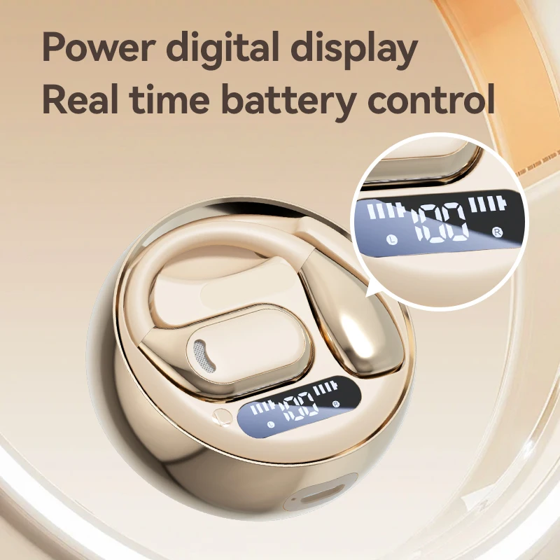 Draadloze koptelefoon Bluetooth-hoofdtelefoon Gaming-headset Oorhaken met displaymicrofoon Aanraakbediening Sport Waterdichte hoofdtelefoon