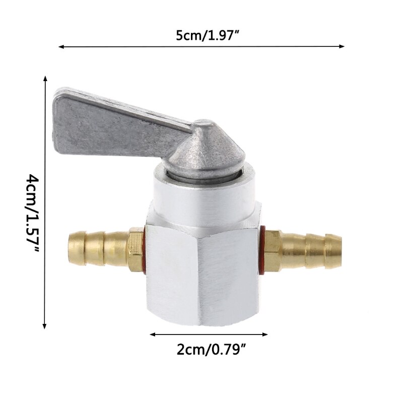 Universal 6mm in-line benzin / brændstofhane motorcykel tænd-sluk petcock brændstofkontakt