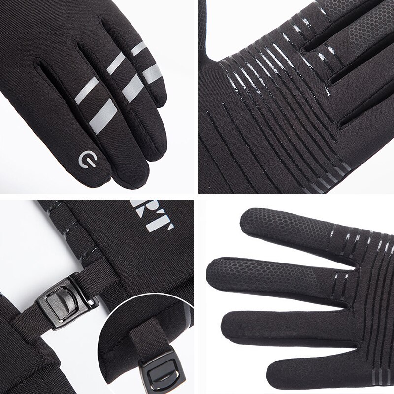 Guantes abrigados de invierno Unisex a prueba de viento con pantalla táctil para correr y senderismo