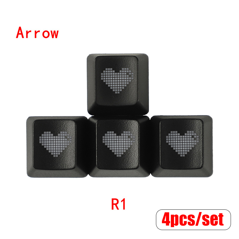 Red Pixel Heart Keycaps Set Van Esc Enter Wasd Arrow Key Caps Voor Mechanisch Toetsenbord Oem Profiel Abs Materiaal Double Shot: Blauw