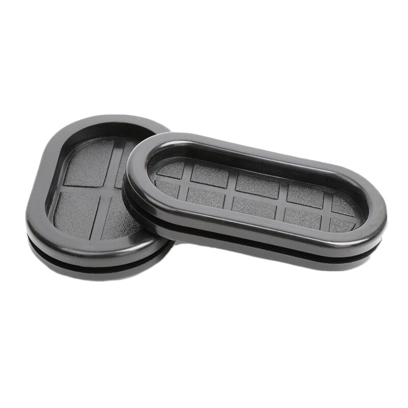 10Pcs Groove Black Synthetic Rubber Oval Shape Double-Sided Wires Grommet Gaskets Protector Rings