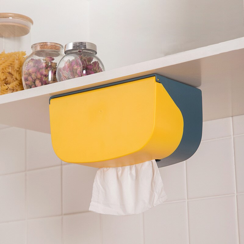 Badkamer Toiletrolhouder Keuken Papieren Tissue Doos Plastic Wc Dispenser Wall Mounted Roll Papier Opbergdoos Gratis Ponsen