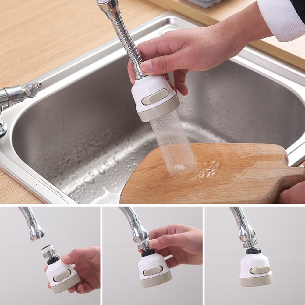 2 Styles Kitchen Shower Faucet Aerators Rotatable Bubbler Faucets Head Extender Water Saving Tap Nozzle Adapter Sink Accessories