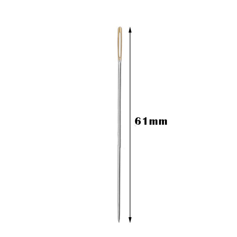 Pcs 1.15*61 20mm cauda dourada Agulhas para tecido bordar DIY needlework ponto cruz sem corte