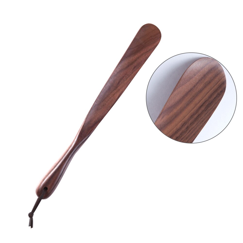 38cm Kids Convenient Craft Portable Practical Wooden Shoe Horn Seniors With Hole Long Handle Wearing Pregnancy