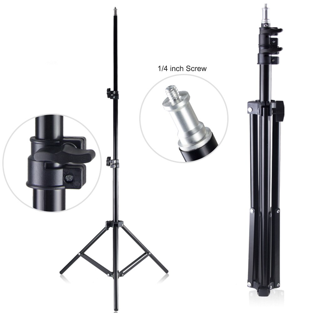 Verstelbare Metalen Statief Light Stand Max. Hoogte 1.6M Met 1/4 "Schroef Voor Fotografie Studio Led Video Licht Paraplu Ring Licht