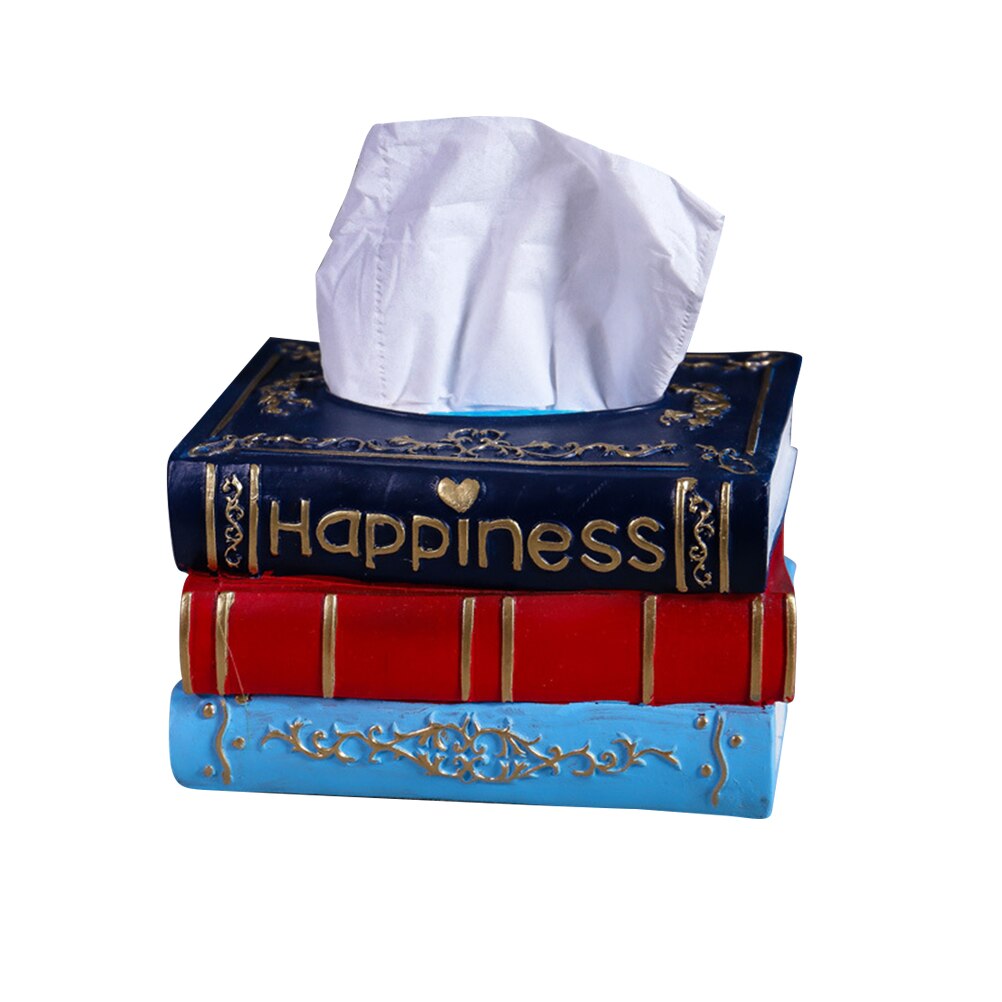 Retro Tissue Doos Hars Servet Storage Container Rechthoek Boek Papieren Handdoek Houder Desktop Decoratie Voor Huis Bar Kantoor (G203): PIcture 2