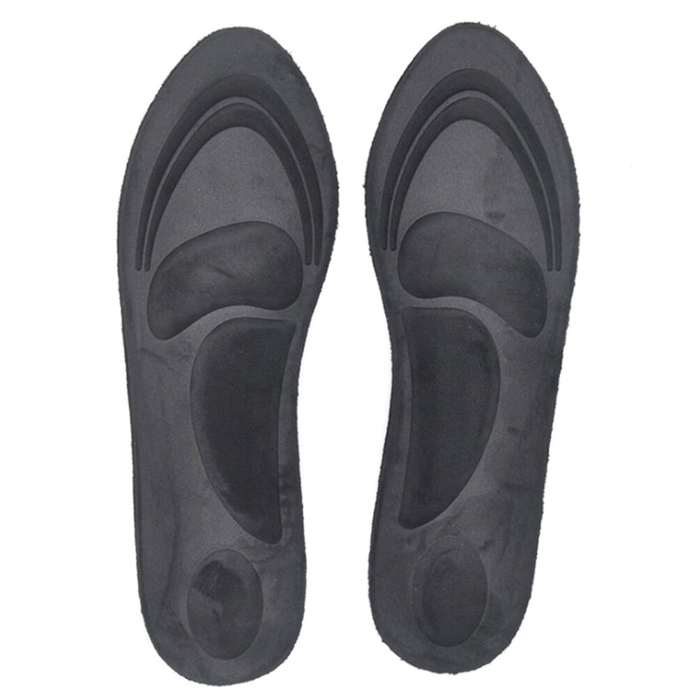 4d mocka memory foam ortotiska innersulor för skor fotvalv stöd mjuk andas hälsosam plattfot fotvård inlägg sulor skokuddar: Svart / L