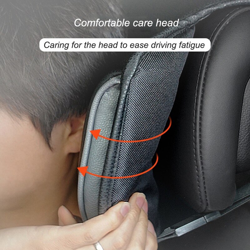 Oreiller universel d'appui-tête de siège de voiture, oreiller réglable de cuir d'oreillers de cou de mousse de mémoire de tête de siège