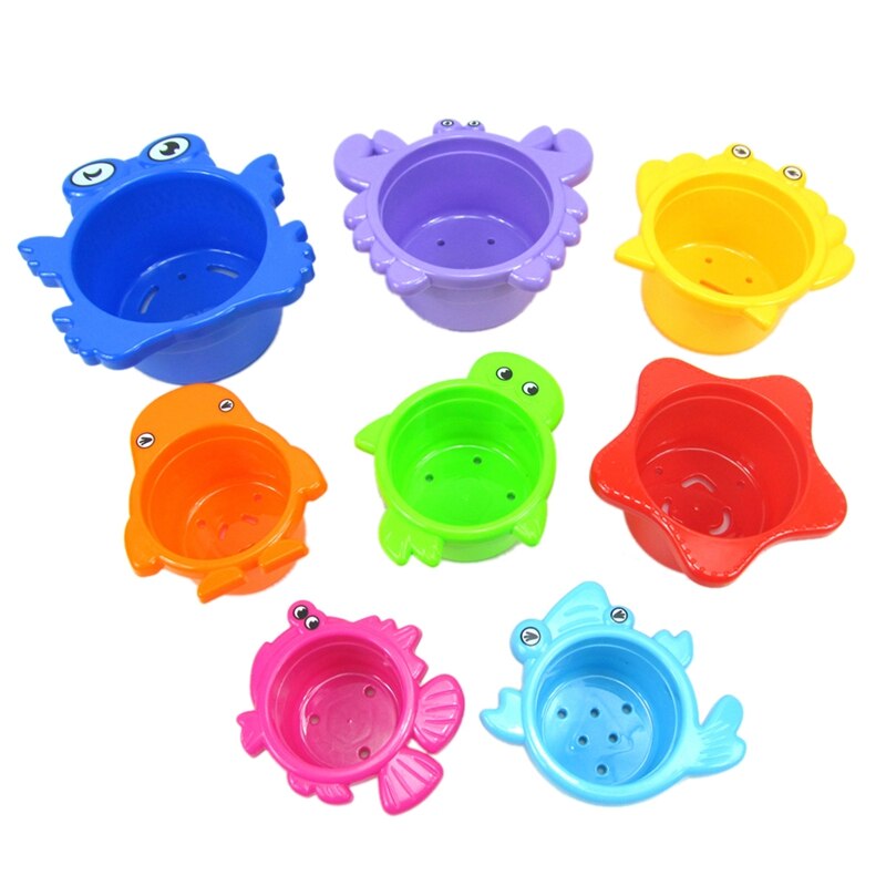 Stacking Cups Bath Toys for Toddlers: the Sea Animal Stacker with Holes for Sprinkling Water and Sifting Sand: Default Title