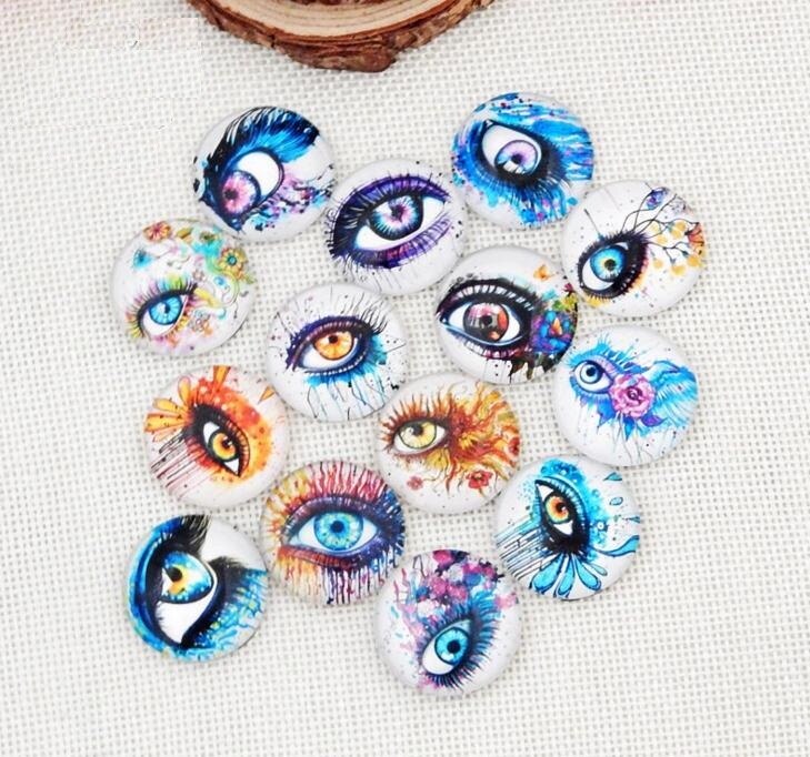 12mm Gem Glass Brads Variety of Animal Eyes POP Jewel Accessories Paper Craft Scrapbook Wedding Supplies Card Valentine DIY: 3