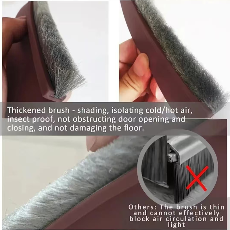 1pc Door Stoppers, Door Sweeps, And Sealing Strips For Both Exterior And Interior Doors, Upgraded Brush Sealing Strips Chuanmen
