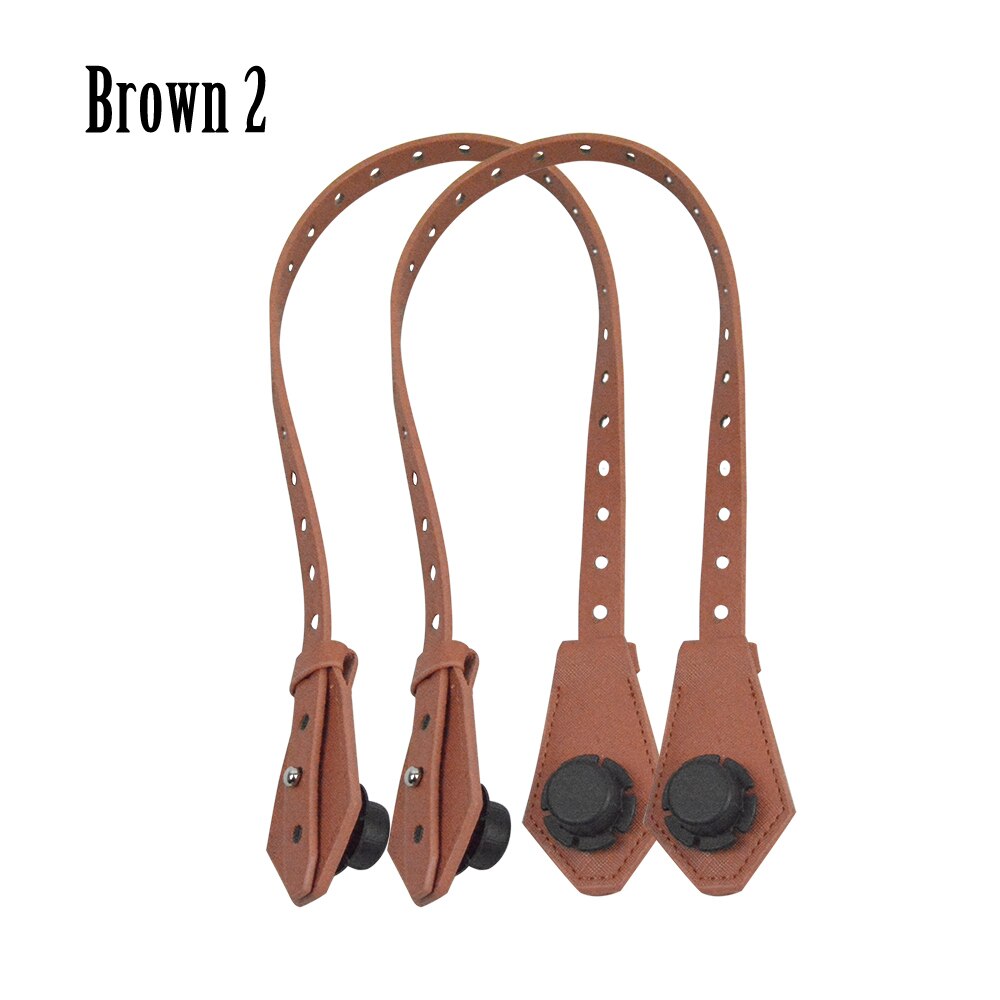 tanqu Porous Bidirectional Adjustable Length Flat Leather Belt Handle with Clasp for Obag Basket Bucket City Chic Handbag O Bag: brown2