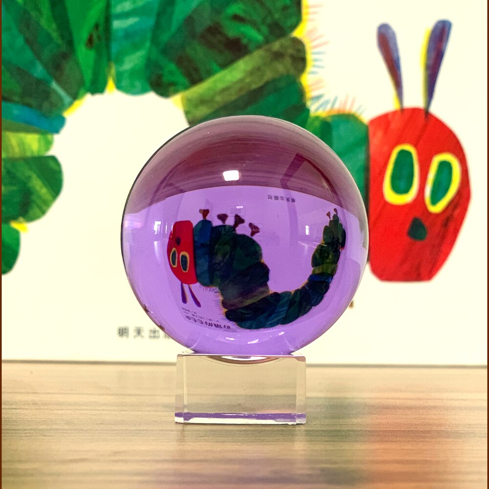 70/80/100MM Purple Crystal Glass Photograph Ball Magic Ball Collection Paperweight Fengshui Home Decor Sphere Ornament Kid