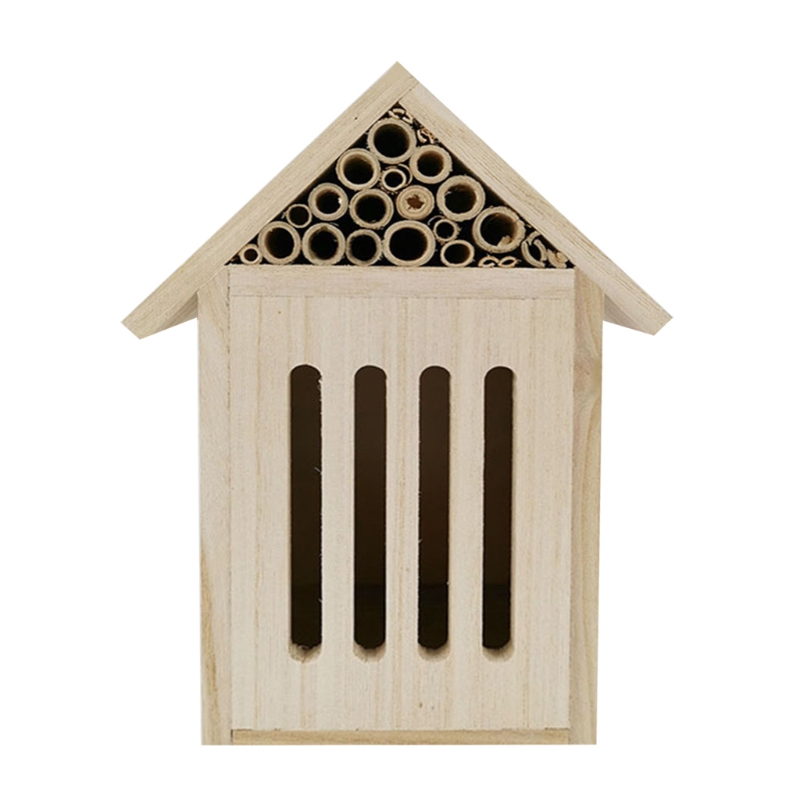 2022 Wooden Insect Hotel Natural Wood Insects Home Bamboo Nesting Habitat for bugs: 1