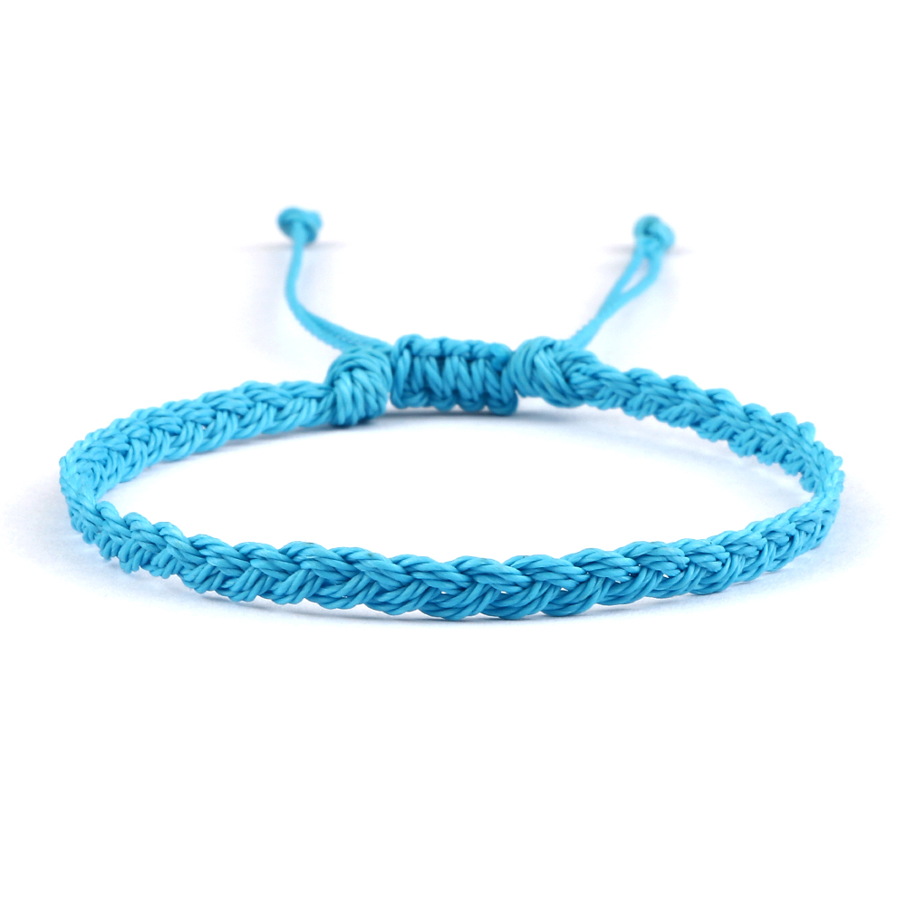 Pulsera de hilo de cera impermeable ajustable para mujeres y hombres, pulsera budista tibetana tejida hecha a mano, joyería de oración de la suerte de la amistad: Bañado en rodio de imitación