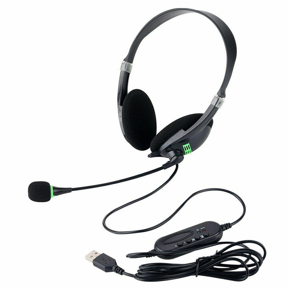 TRAVOR USB Noise Cancelling Microphone Headset Call Centre Stereo Wired Headset Office Traffic Headphones for PC Computer Laptop: Default Title