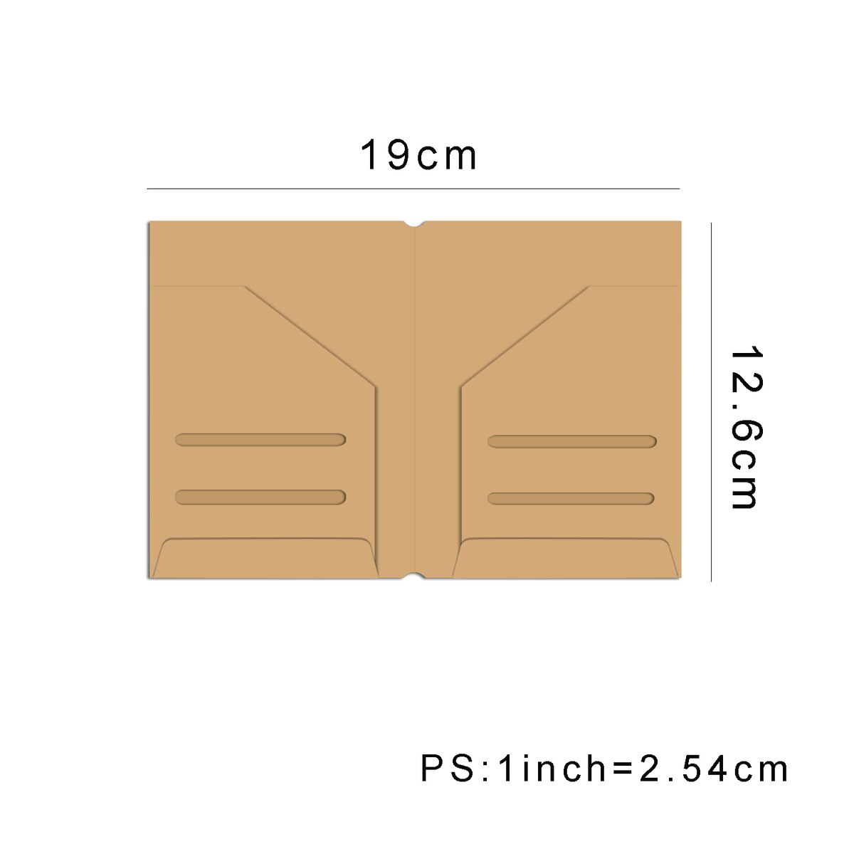Kraft Paper File Holder Travel Journal Notebook Planner Accessories Regular Passport size Card Holder Pocket Storage Stationery: Passport125x254mm
